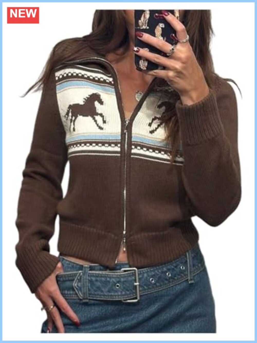 Women's Cropped Zip-Up Cardigan Sweater Lightweight Knit Long Sleeve